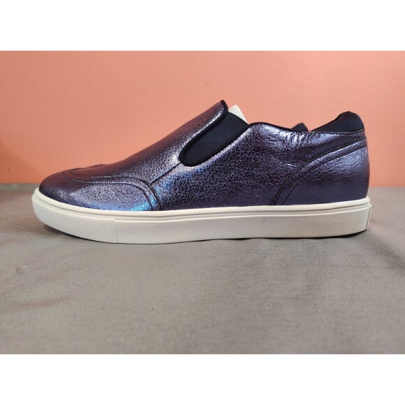 Women's Saks Fifth Ave Tava Metallic Slip On Sneakers Navy US 7.5 - Picture 3 of 6